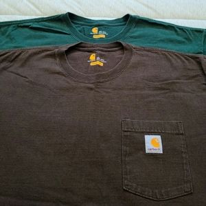 Two Carhartt Heavyweight Cotton Pocket TShirts